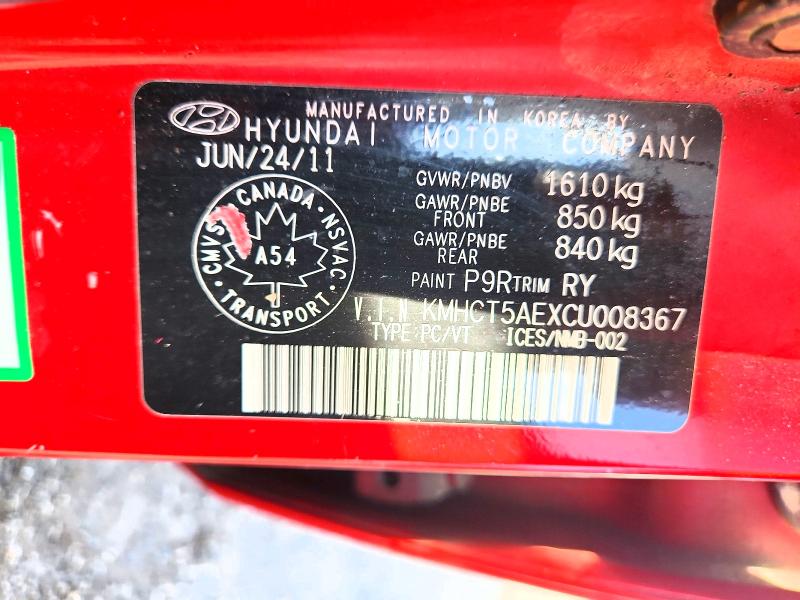 Aukcja sprzedaży 2012 Hyundai Accent, vin: KMHCT5AEXCU008367, numer aukcji: 66112516