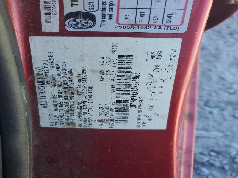 Aukcja sprzedaży 2010 Ford Fusion, vin: 3FAHP0HA1AR279865, numer aukcji: 70244036