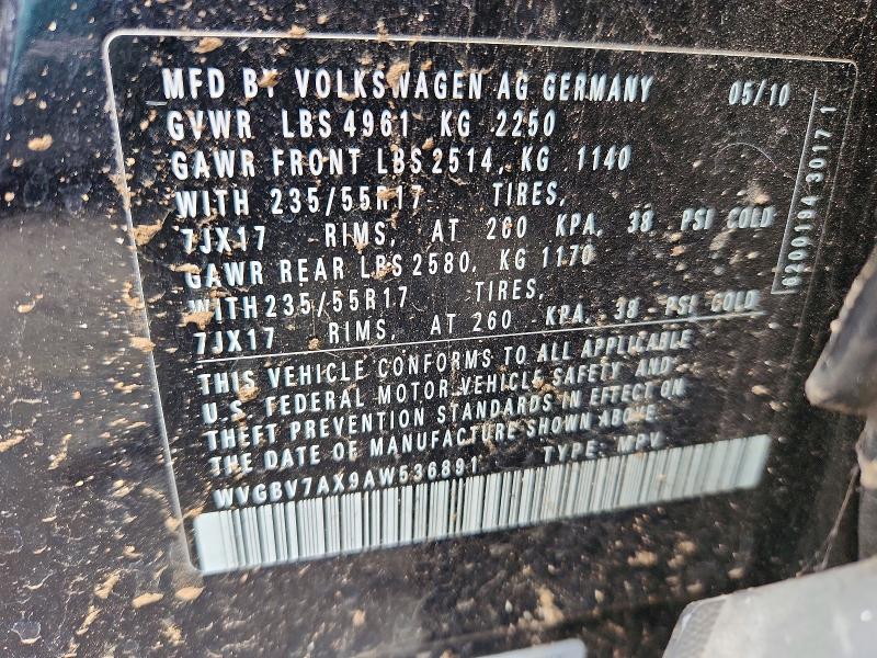 Продажа на аукционе авто 2010 Volkswagen Tiguan, vin: WVGBV7AX9AW536891, номер лота: 67381666