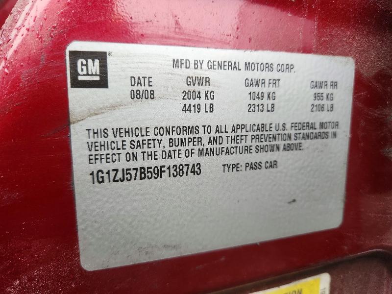 Продажа на аукционе авто 2009 Chevrolet Malibu, vin: 1G1ZJ57B59F138743, номер лота: 69967976