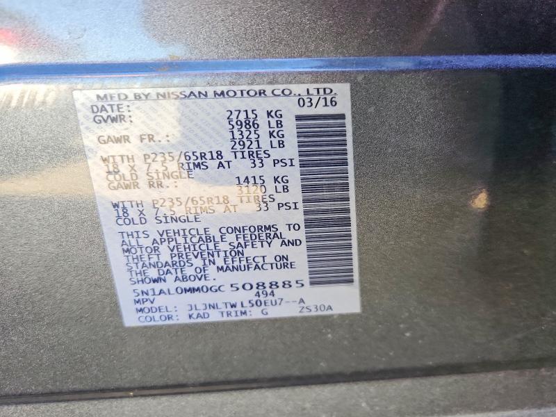 Aukcja sprzedaży 2016 Infiniti Qx60, vin: 5N1AL0MM0GC508885, numer aukcji: 70879336