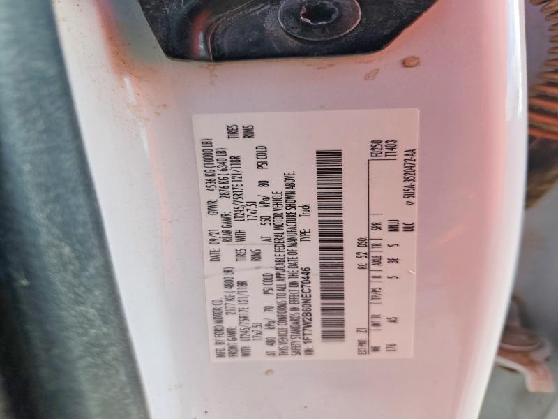 Продаж на аукціоні авто 2022 Ford F250, vin: 1FT7W2B60NEC70446, номер лоту: 69685026