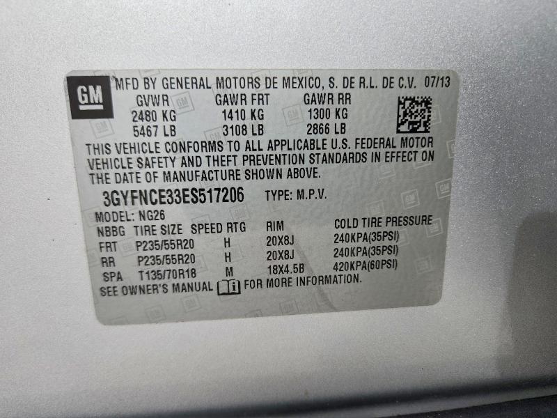 Aukcja sprzedaży 2014 Cadillac Srx, vin: 3GYFNCE33ES517206, numer aukcji: 71102086