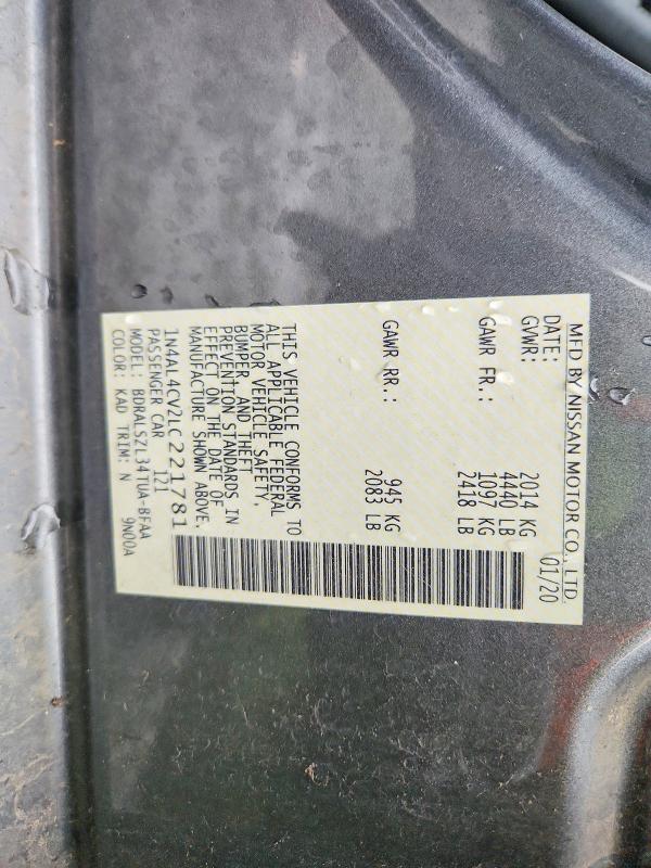 Продажа на аукционе авто 2020 Nissan Altima, vin: 1N4AL4CV2LC221781, номер лота: 70140786