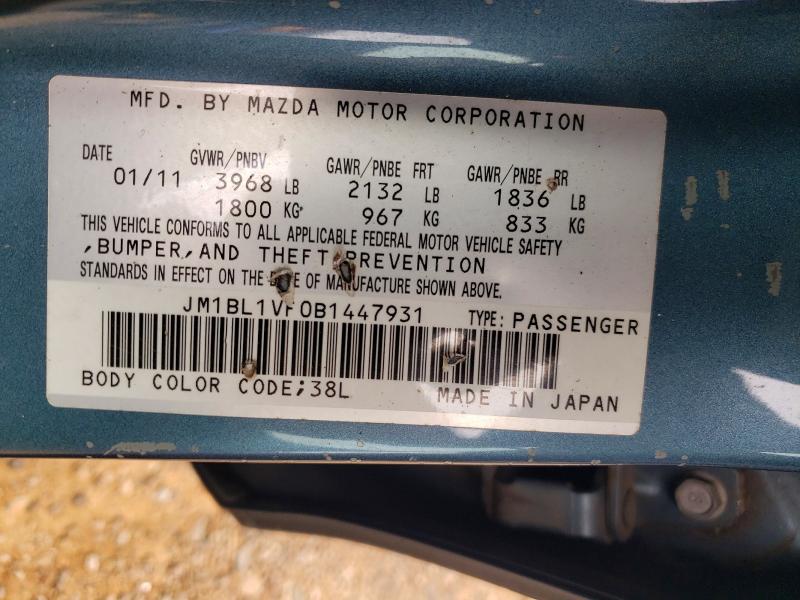 70076716 :رقم المزاد ، JM1BL1VF0B1447931 vin ، 2011 Mazda 3 مزاد بيع