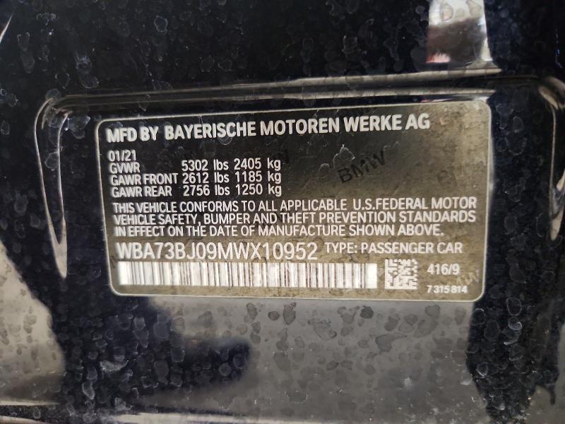 Продажа на аукционе авто 2021 Bmw 540, vin: WBA73BJ09MWX10952, номер лота: 67341976