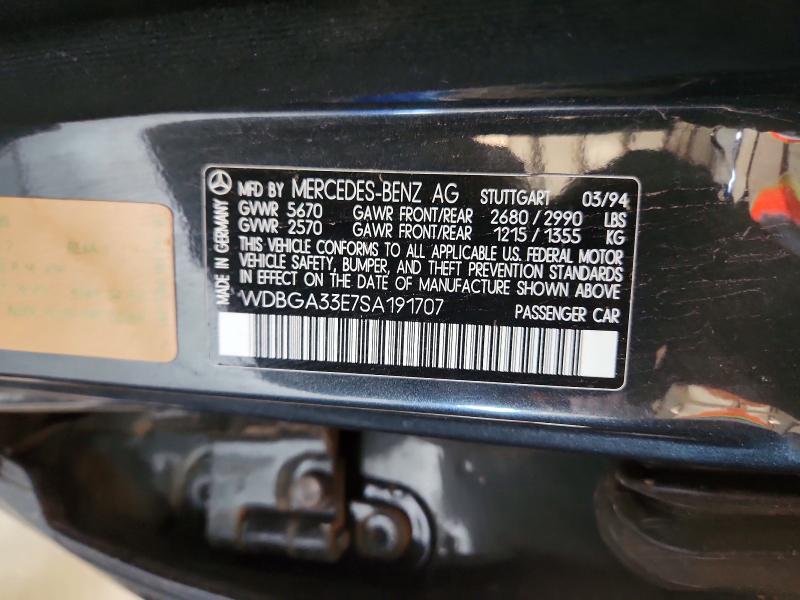 Продажа на аукционе авто 1995 Mercedes-benz S, vin: WDBGA33E7SA191707, номер лота: 69931066