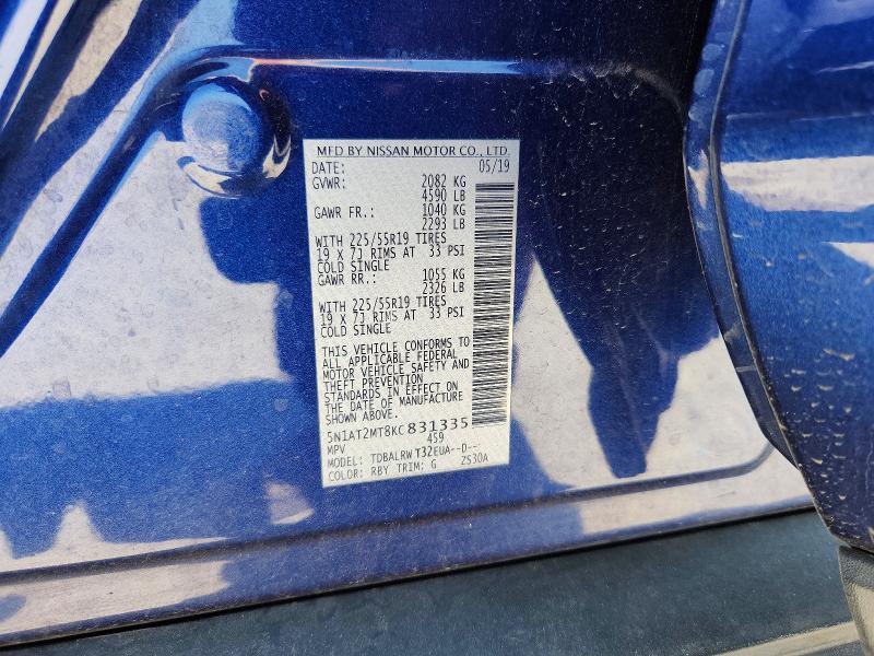 Aukcja sprzedaży 2019 Nissan Rogue, vin: 5N1AT2MT8KC831335, numer aukcji: 67852846