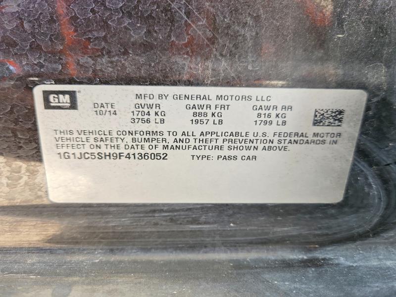 68293426 :رقم المزاد ، 1G1JC5SH9F4136052 vin ، 2015 Chevrolet Sonic مزاد بيع