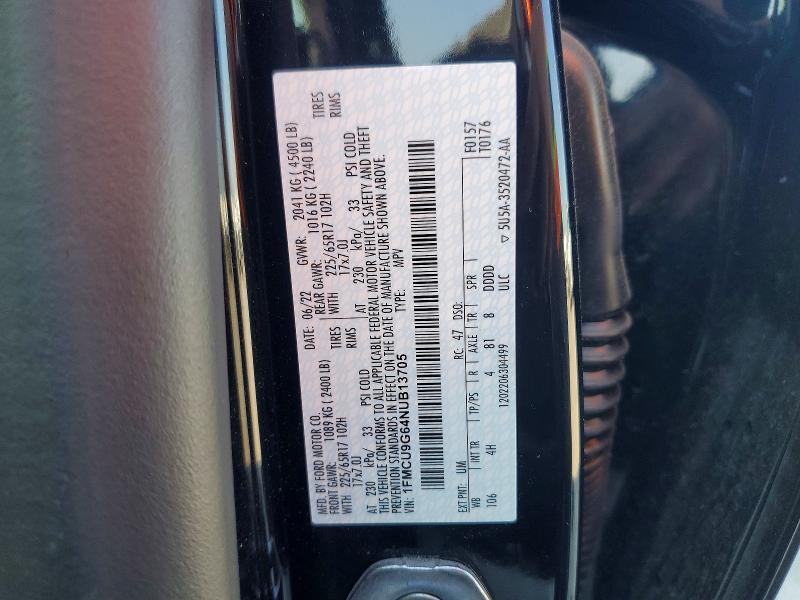 Продаж на аукціоні авто 2022 Ford Escape, vin: 1FMCU9G64NUB13705, номер лоту: 67896476