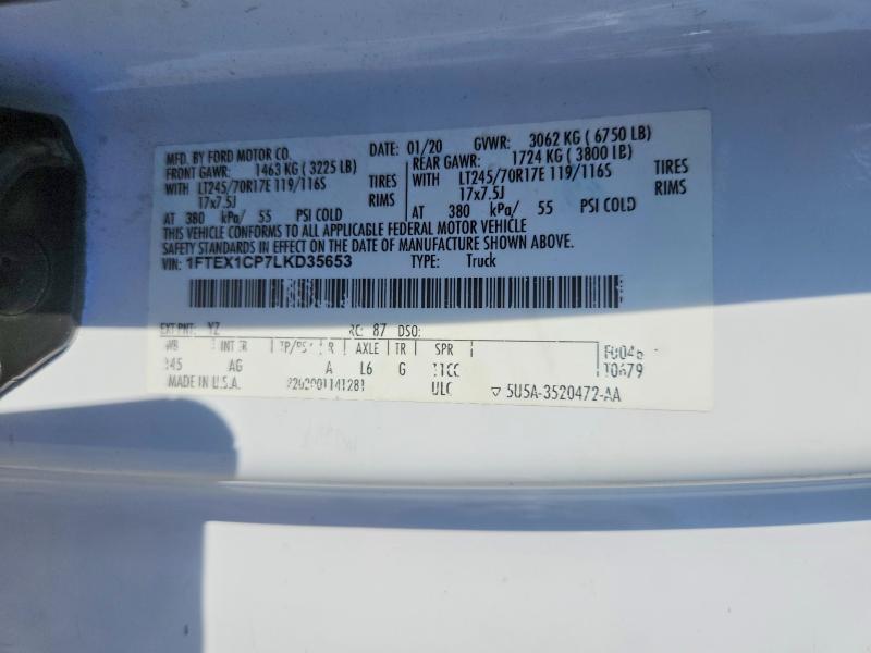 2020 Ford F150 მანქანა იყიდება აუქციონზე, vin: 1FTEX1CP7LKD35653, აუქციონის ნომერი: 69384676