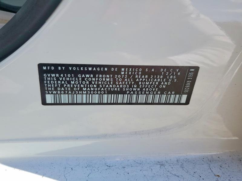 Продажа на аукционе авто 2017 Volkswagen Jetta, vin: 3VWB67AJ3HM300001, номер лота: 68078406