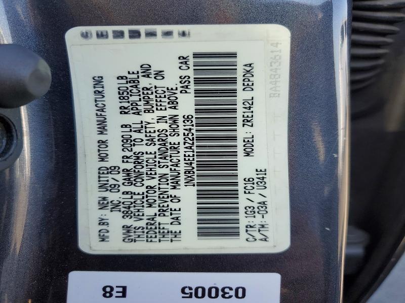 Продажа на аукционе авто 2010 Toyota Corolla, vin: 1NXBU4EE1AZ254136, номер лота: 69971326