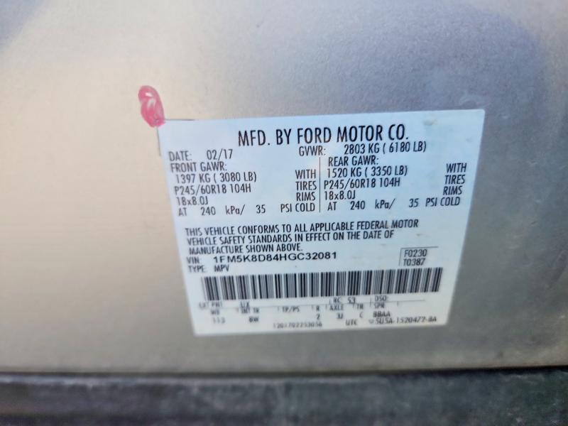Aukcja sprzedaży 2017 Ford Explorer, vin: 1FM5K8D84HGC32081, numer aukcji: 67287466