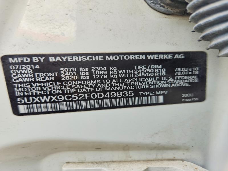 Продаж на аукціоні авто 2015 Bmw X3, vin: 5UXWX9C52F0D49835, номер лоту: 69709056
