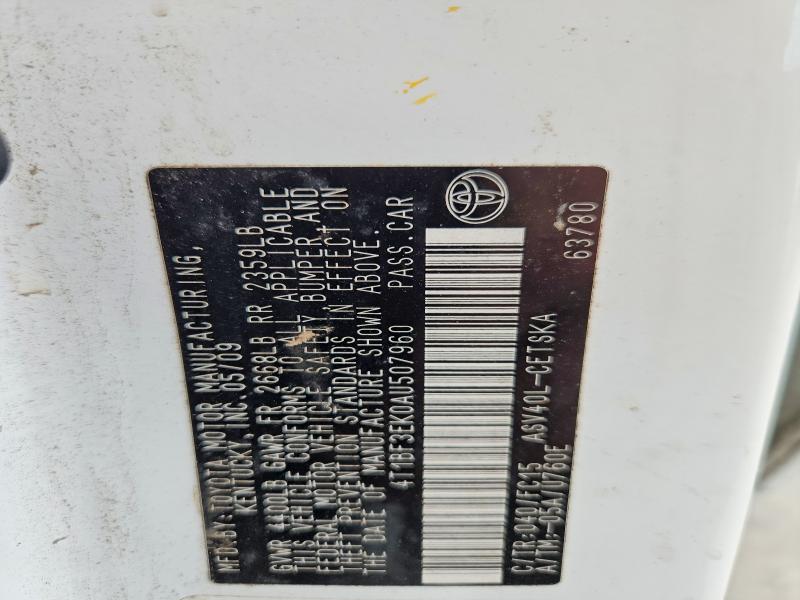 67535136 :رقم المزاد ، 4T1BF3EK0AU507960 vin ، 2010 Toyota Camry مزاد بيع