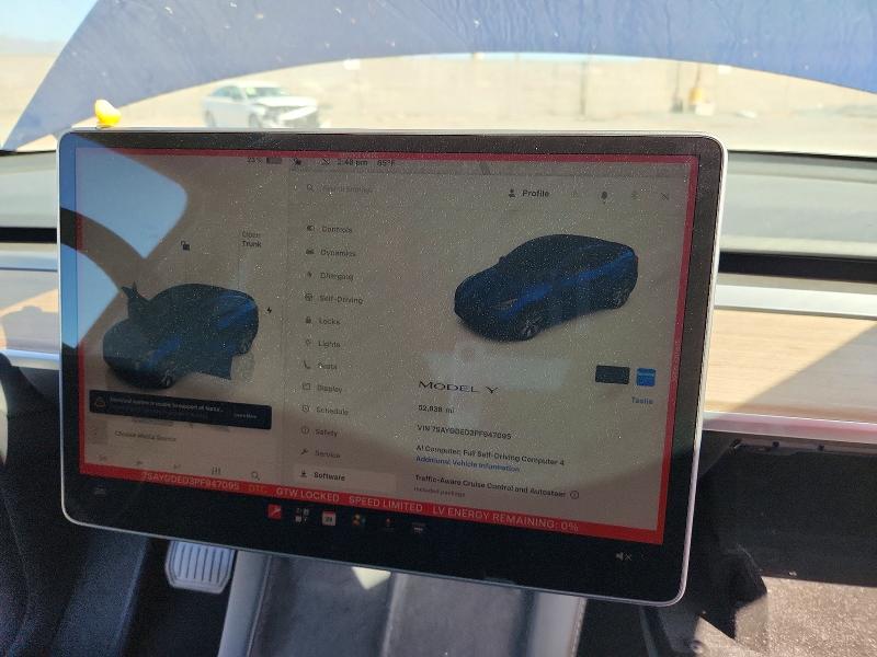 2023 Tesla Model Y მანქანა იყიდება აუქციონზე, vin: 7SAYGDED3PF947095, აუქციონის ნომერი: 70864576