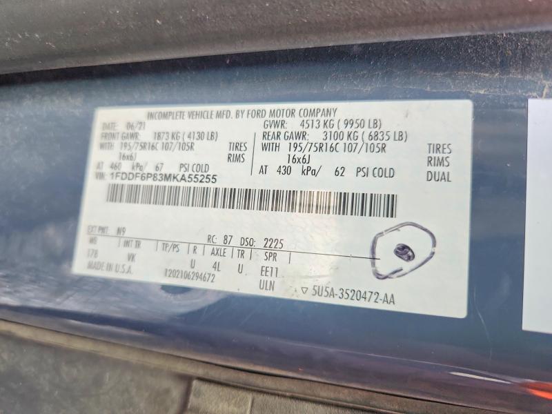 Aukcja sprzedaży 2021 Ford Transit, vin: 1FDDF6P83MKA55255, numer aukcji: 69055716