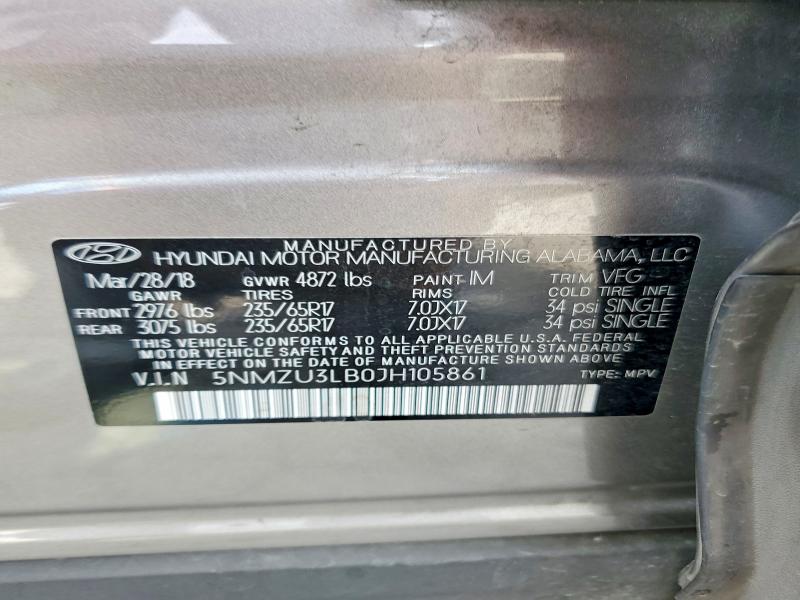 Aukcja sprzedaży 2018 Hyundai Santa Fe Sport, vin: 5NMZU3LB0JH105861, numer aukcji: 69153476