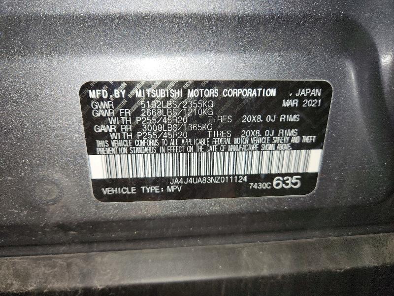 Продажа на аукционе авто 2022 Mitsubishi Outlander, vin: JA4J4UA83NZ011124, номер лота: 69613926