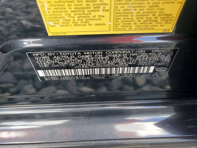67164346 :رقم المزاد ، JTHBE96S070028218 vin ، 2007 Lexus Gs مزاد بيع