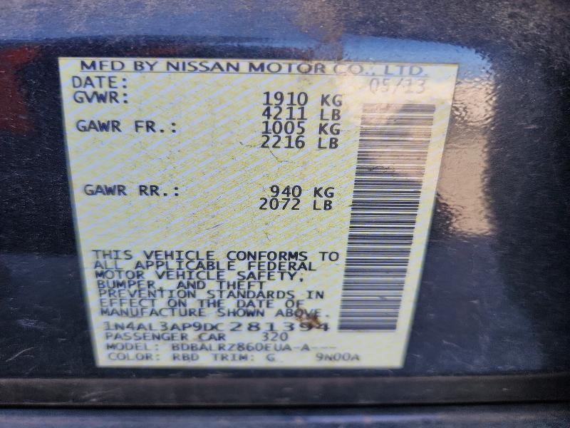 Продажа на аукционе авто 2013 Nissan Altima, vin: 1N4AL3AP9DC281394, номер лота: 70785716