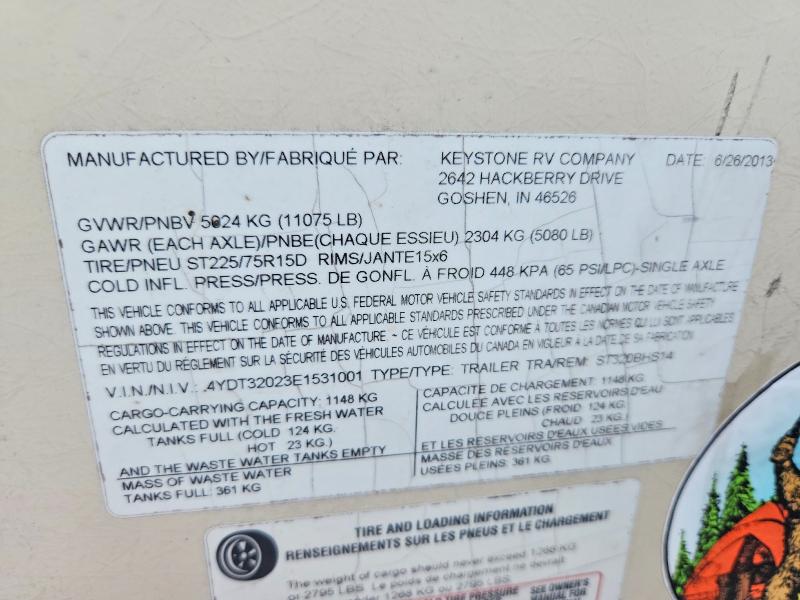 Продажа на аукционе авто 2014 Keys Travel Trailer, vin: 4YDT32023E1531001, номер лота: 69128756