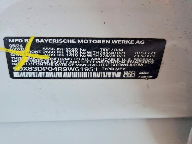Auction sale of the 2024 Bmw X3, vin: 5UX83DP04R9W61951, lot number: 68661726