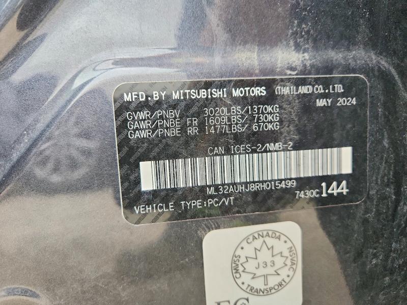 Aukcja sprzedaży 2024 Mitsubishi Mirage, vin: ML32AUHJ8RH015499, numer aukcji: 68217936