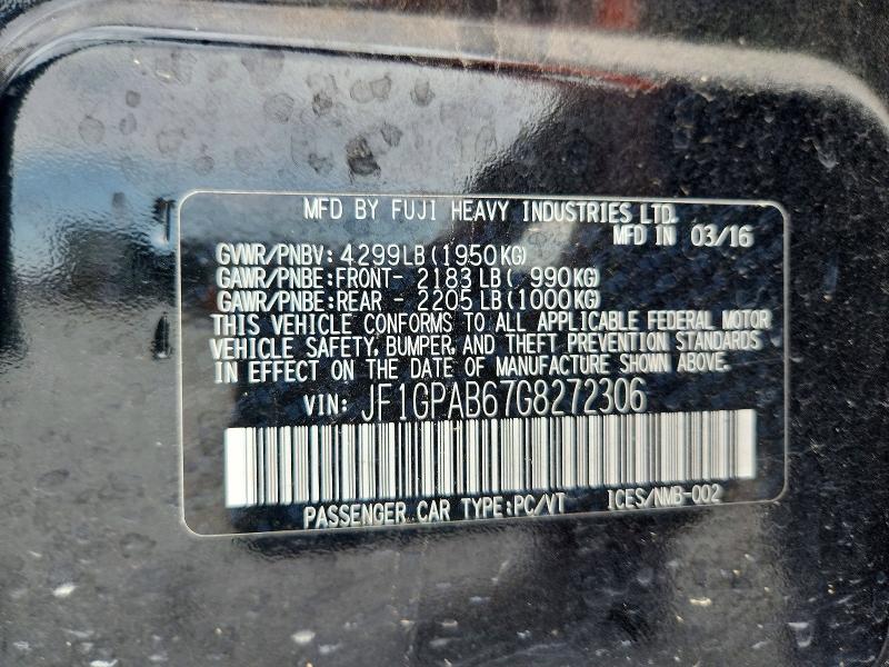 Aukcja sprzedaży 2016 Subaru Impreza, vin: JF1GPAB67G8272306, numer aukcji: 68769096