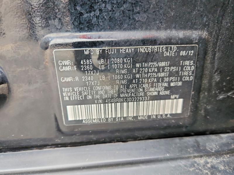 Auction sale of the 2013 Subaru Outback, vin: 4S4BRBKC3D3229337, lot number: 67096496