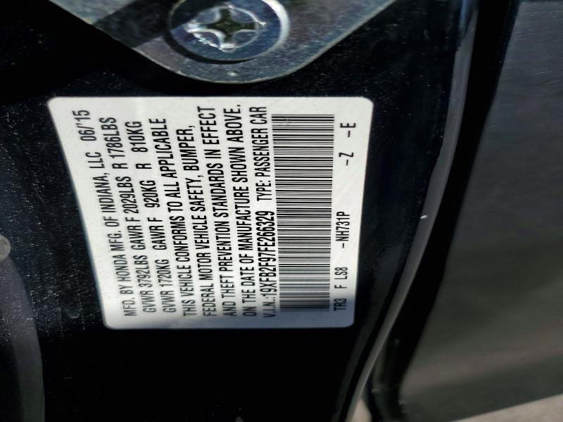 Aukcja sprzedaży 2015 Honda Civic, vin: 19XFB2F97FE266329, numer aukcji: 68297306