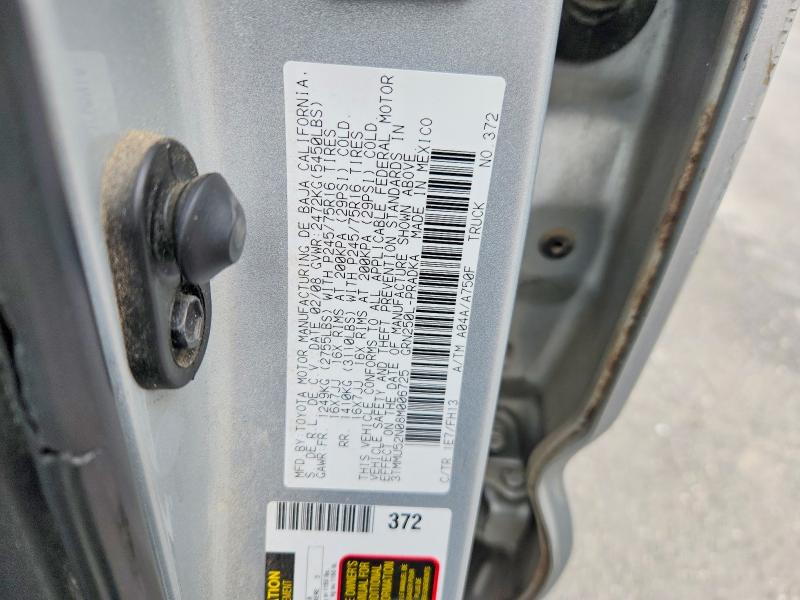 69229376 :رقم المزاد ، 3TMMU52N08M006725 vin ، 2008 Toyota Tacoma مزاد بيع