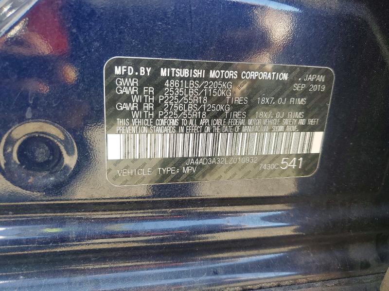 Продажа на аукционе авто 2020 Mitsubishi Outlander, vin: JA4AD3A32LZ010932, номер лота: 68297736