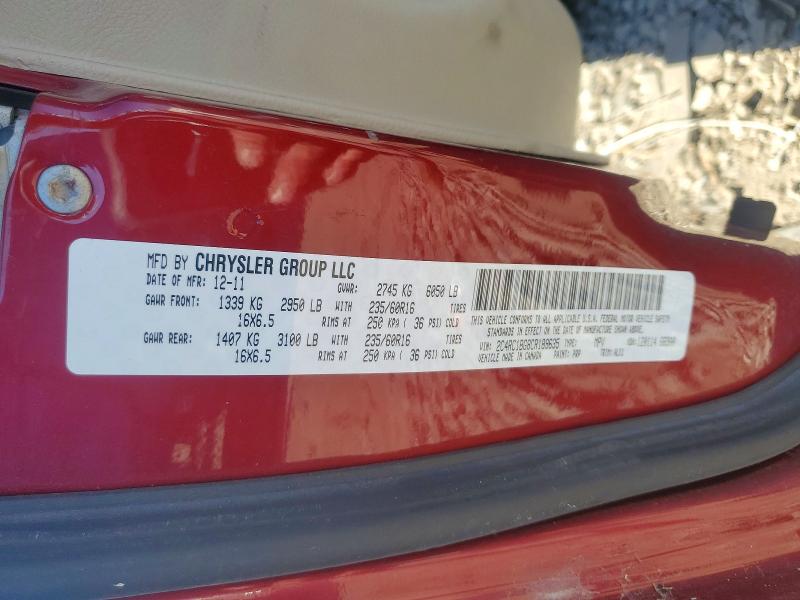Продажа на аукционе авто 2012 Chrysler Town & Country, vin: 2C4RC1BG8CR189635, номер лота: 70791936