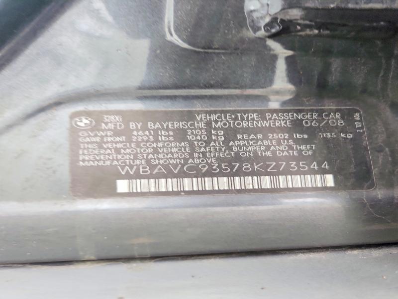 68681776 :رقم المزاد ، WBAVC93578KZ73544 vin ، 2008 Bmw 328 مزاد بيع