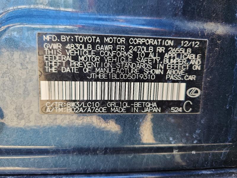 Продаж на аукціоні авто 2013 Lexus Gs, vin: JTHBE1BL0D5019310, номер лоту: 68389836
