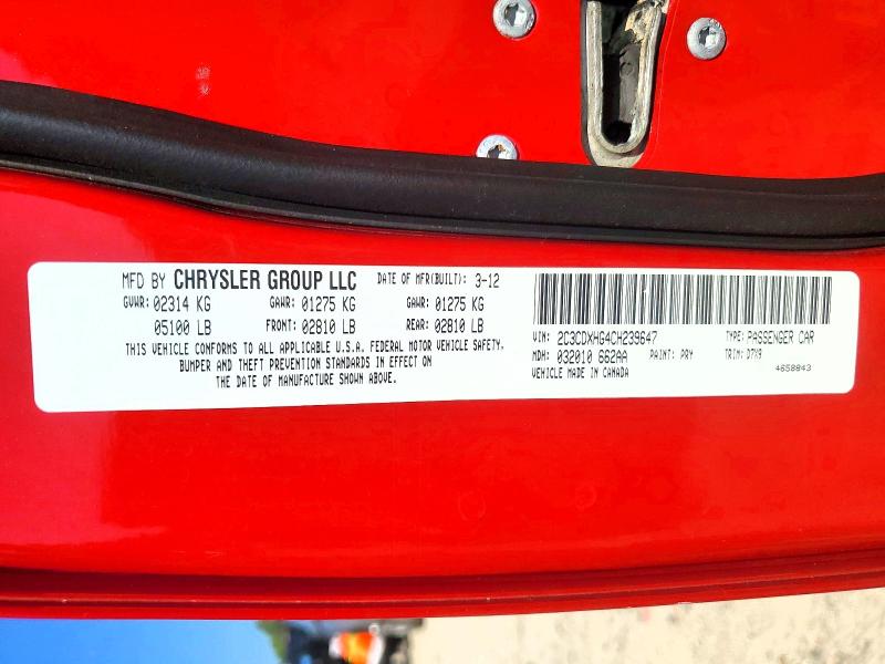 Aukcja sprzedaży 2012 Dodge Charger, vin: 2C3CDXHG4CH239647, numer aukcji: 67025296