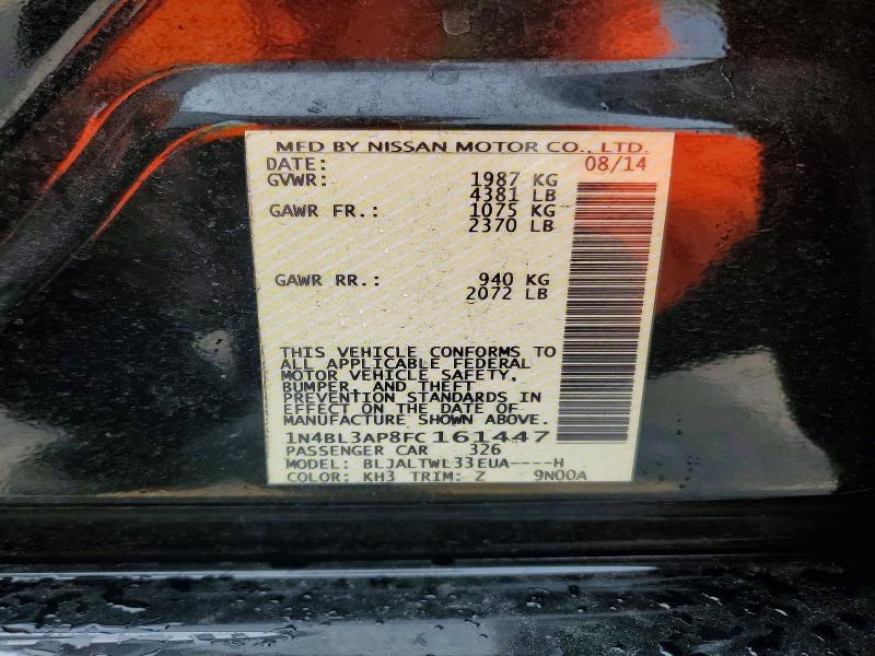 Aukcja sprzedaży 2015 Nissan Altima, vin: 1N4BL3AP8FC161447, numer aukcji: 67962596