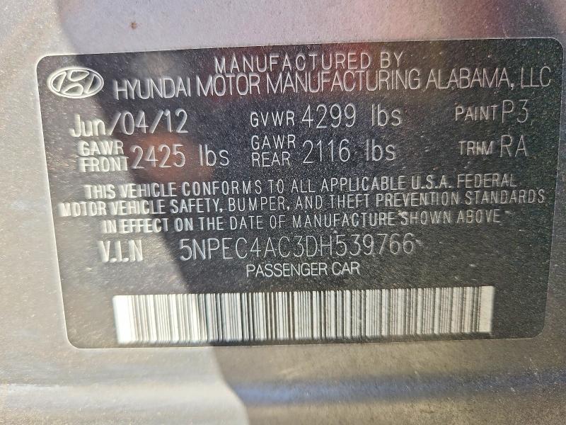 Aukcja sprzedaży 2013 Hyundai Sonata, vin: 5NPEC4AC3DH539766, numer aukcji: 69628456