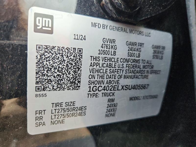 Продаж на аукціоні авто 2025 Chevrolet Silverado, vin: 1GC402ELXSU405567, номер лоту: 68173846