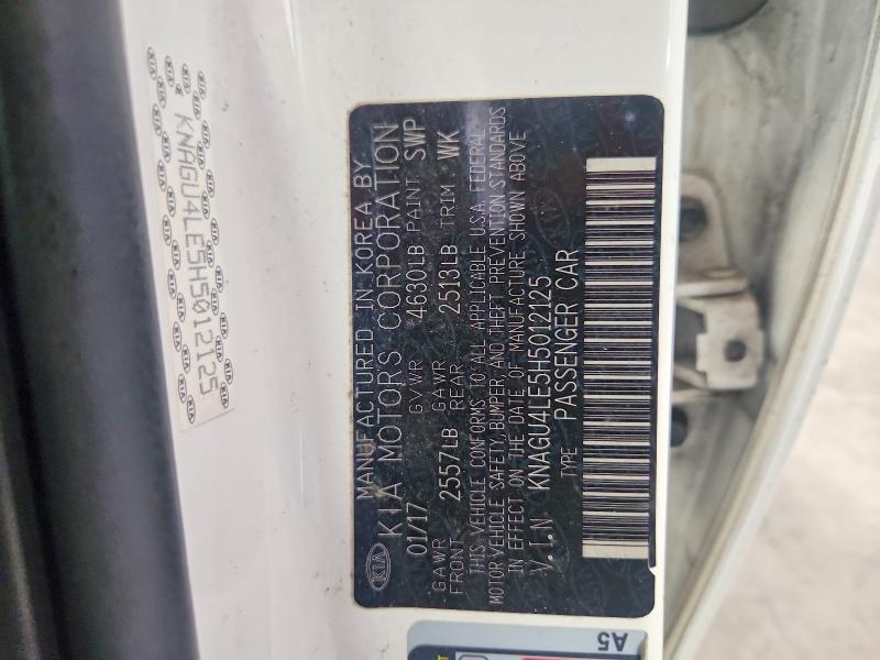 Aukcja sprzedaży 2017 Kia Optima Hybrid, vin: KNAGU4LE5H5012125, numer aukcji: 68235996