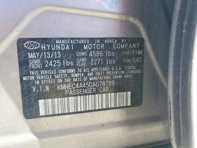 2013 Hyundai Sonata მანქანა იყიდება აუქციონზე, vin: KMHEC4A45DA078789, აუქციონის ნომერი: 68030626