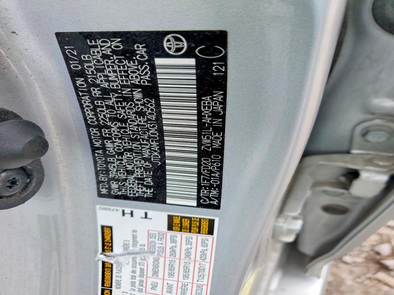 Продажа на аукционе авто 2021 Toyota Prius, vin: JTDKAMFU0M3140562, номер лота: 69601846
