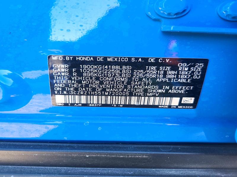 Aukcja sprzedaży 2026 Honda Hr-v, vin: 3CZRZ1H55TM720005, numer aukcji: 67694686