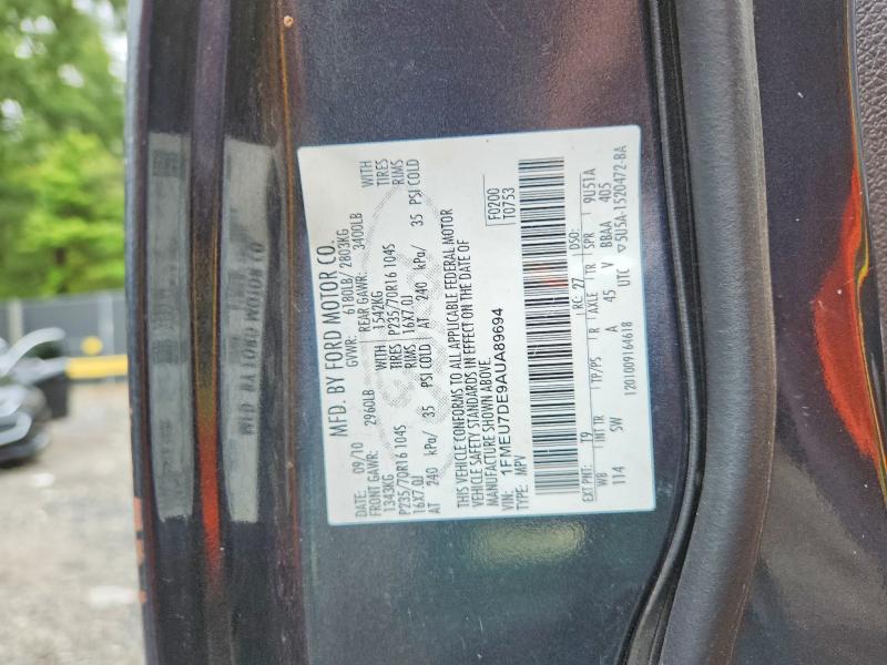 70429306 :رقم المزاد ، 1FMEU7DE9AUA89694 vin ، 2010 Ford Explorer مزاد بيع