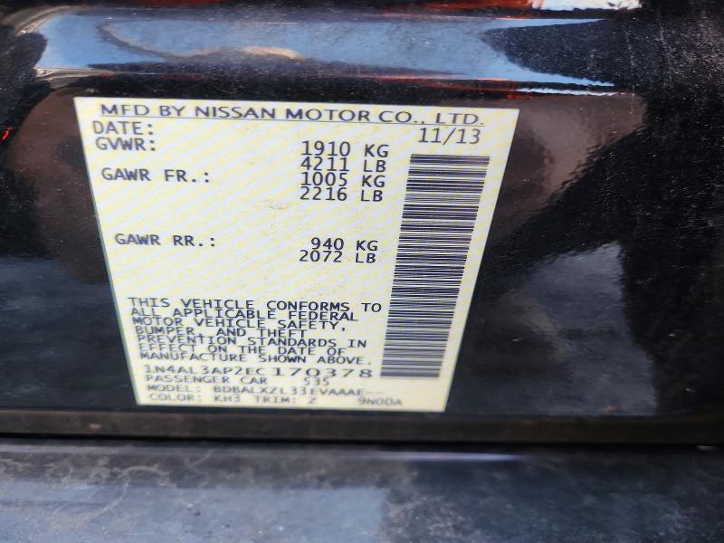Aukcja sprzedaży 2014 Nissan Altima, vin: 1N4AL3AP2EC170378, numer aukcji: 68796086