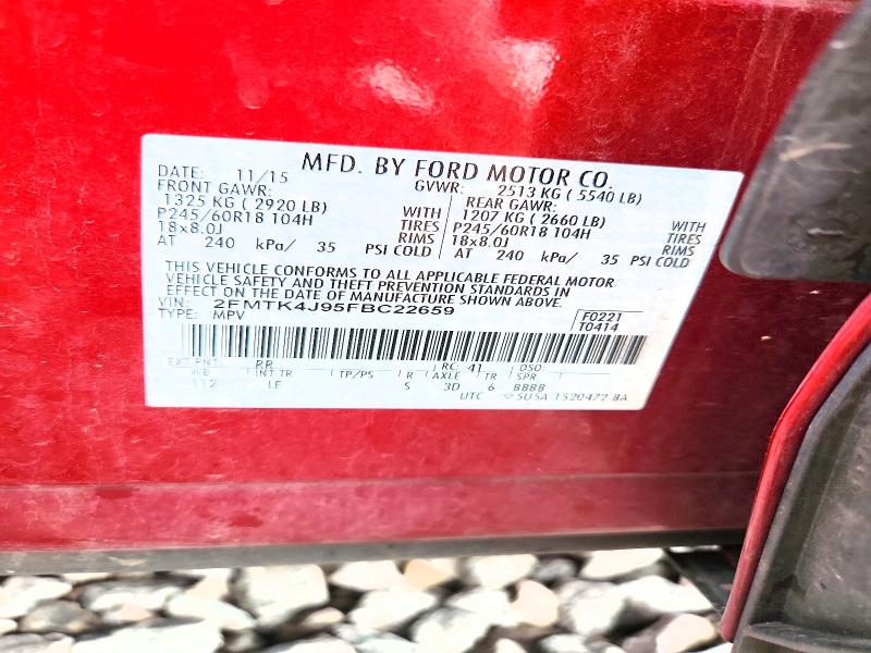 Aukcja sprzedaży 2015 Ford Edge, vin: 2FMTK4J95FBC22659, numer aukcji: 67988226