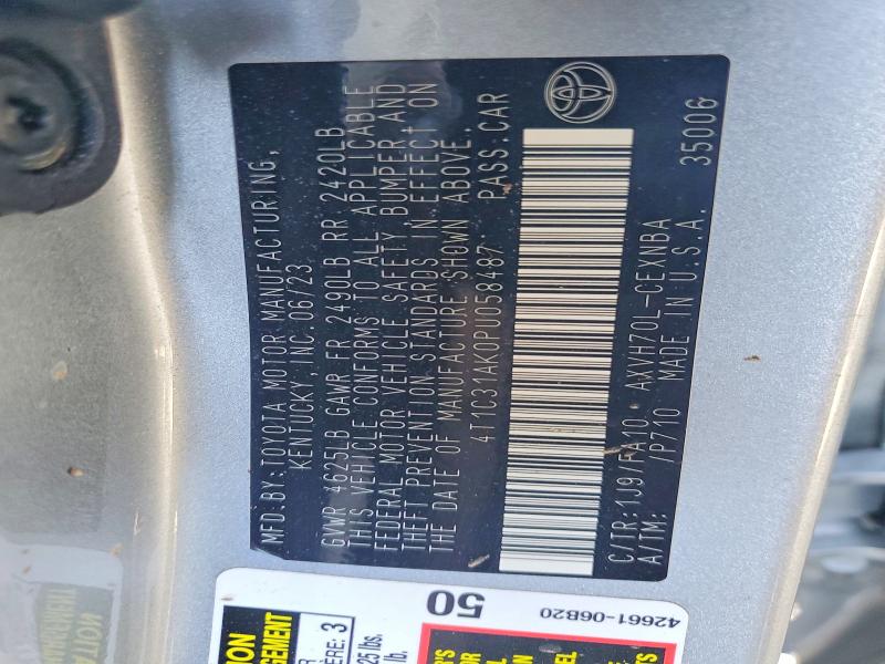 Aukcja sprzedaży 2023 Toyota Camry, vin: 4T1C31AK0PU058487, numer aukcji: 68730906