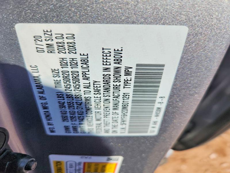 Aukcja sprzedaży 2021 Honda Pilot, vin: 5FNYF6H20MB011291, numer aukcji: 67187516
